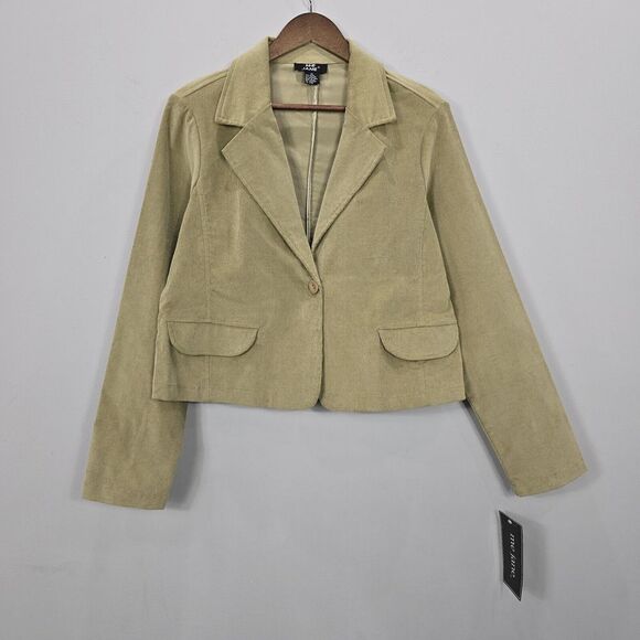 NEW Me Jane‎ Corduroy Blazer Jacket XL Green Short Button Goblincore Y2K 90s NWT - Picture 1 of 13